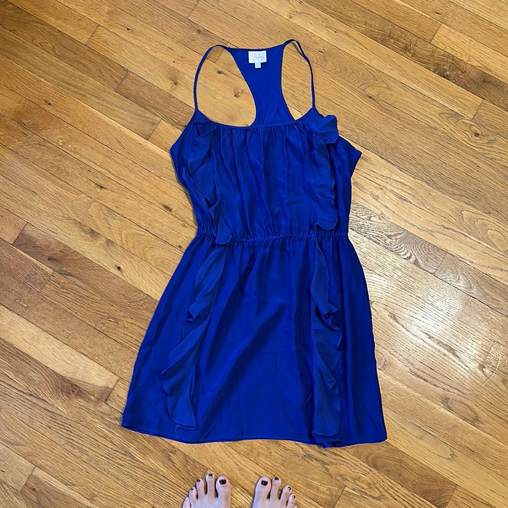 Parker royal blue silk dress